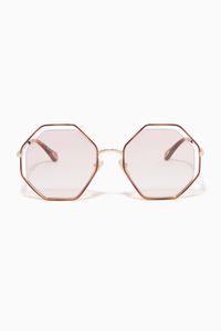 Poppy Petite Octagonal Sunglasses in Metal
