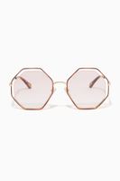 Poppy Petite Octagonal Sunglasses in Metal - thumbnail