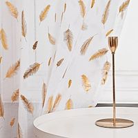 White  Sheer Curtain 1 Panel  Leaf  Window Curtain Rod Pocket Semi Sheer Drapes for Bedroom Living Room, Light Filtering Window Treatments miniinthebox - thumbnail