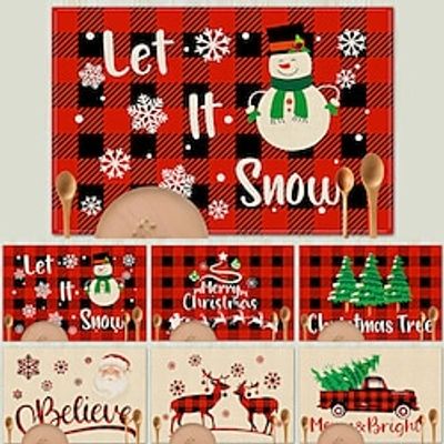 Christmas Meal Mat Nordic Style Household Cup Mat Insulated Bowl and Plate Mat Hollowed out Western Meal Mat Cross Border Table Mat miniinthebox