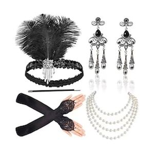 Head Jewelry Necklace Earrings Outfits Flapper Headband Retro Vintage 1920s Alloy For The Great Gatsby Cosplay Carnival Women's Costume Jewelry Fashion Jewelry miniinthebox