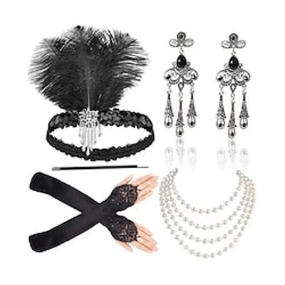 Head Jewelry Necklace Earrings Outfits Flapper Headband Retro Vintage 1920s Alloy For The Great Gatsby Cosplay Carnival Women's Costume Jewelry Fashion Jewelry miniinthebox