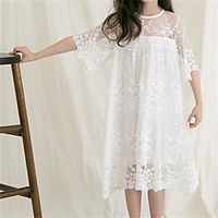 big girls dress summer princess party frocks lace embroidery white for teens girl 4 6 8 10 11 12 14 yrs children clothing 210810 Lightinthebox - thumbnail
