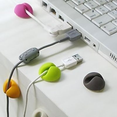 6pcs Cable Winder Organizer Cable Clip Desk Tidy Organiser Wire Cord USB Charger Cord Holder Organizer Holder Secure Table Random Color miniinthebox