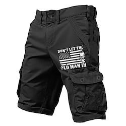 Men's Cargo Shorts Multiple Pockets Old Man Letter Printed Outdoor Short Sports Classic Micro-elastic Shorts Lightinthebox