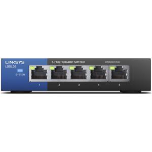 Linksys 5 Port Unmanaged Gigabit Ethernet Switch - LGS105-ME-RTL, Black Color