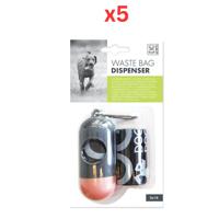 M-Pets Waste Bag Dispenser Orange +30 Bags (2X15) (Pack of 5)