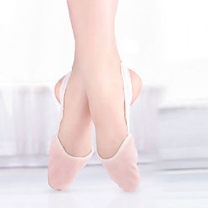 Women's Ballet Shoes Belly Dance Practice Trainning Dance Shoes Simple Style Flat Heel leather Beige Elastic Band / Indoor / Performance miniinthebox