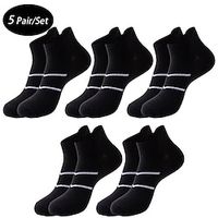 Men's 5 Pack Multi Packs Socks Ankle Socks Low Cut Socks Running Socks Casual Socks Black White Color Color Block Sports  Outdoor Casual Daily Basic Medium Spring Fall Fashion Lightinthebox