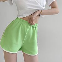 Women's Streetwear Athleisure Comfort Leisure Sports Weekend Shorts Pants Plain Short Split Elastic Waist Gray Green White Black Lightinthebox - thumbnail