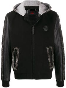 Philipp Plein studded hooded jacket - Black