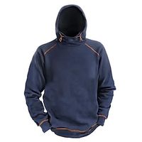 Men's Hoodie Navy Blue Hooded Plain Patchwork Sports Outdoor Daily Holiday Streetwear Cool Casual Spring Fall Clothing Apparel Hoodies Sweatshirts miniinthebox