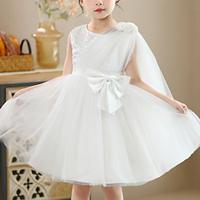 Kids Girls' Party Dress Solid Color Sleeveless Anniversary Sweet Polyester Summer Spring Fall 4-13 Years White Champagne Lightinthebox