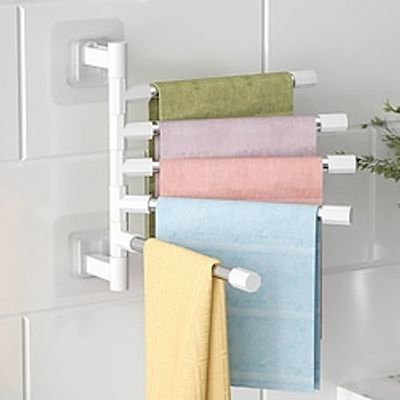 Bathroom Rotation Towel Bar Towel Storage Rack Punch-Free Stainless Steel Organizer Wall Mount Swivel Towel Holder Rail Towel Bars 5 Bars Lightinthebox Bathroom Rotation Towel Bar Towel Storage Rack Punch-Free Stainless Steel Organizer Wall Mount Swivel Towel Holder Rail Towel Bars 5 Bars Lightinthebox