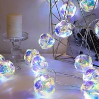 LED Decorative Crystal Ball Decorative Light Laser Dazzling Crystal Festival Light Instagram String Color Ball Heart String Color Light Dreamy Bedroom Lightinthebox