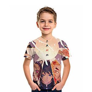 Kids Boys' T shirt Short Sleeve Graphic Print Brown Children Tops Summer Active Daily Wear Regular Fit 4-12 Years Lightinthebox