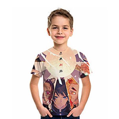Kids Boys' T shirt Short Sleeve Graphic Print Brown Children Tops Summer Active Daily Wear Regular Fit 4-12 Years Lightinthebox