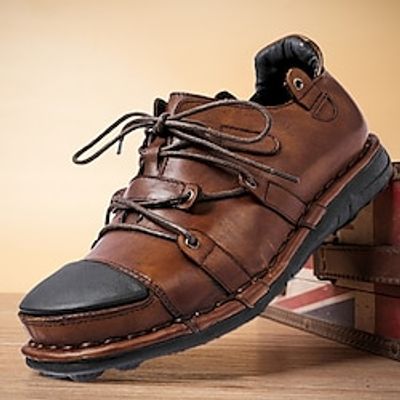 Men's Casual Shoes Retro Handmade Shoes Hiking Walking Vintage Casual Outdoor Daily Leather Warm Height Increasing Comfortable Booties / Ankle Boots Lace-up Black Brown Winter miniinthebox Men's Casual Shoes Retro Handmade Shoes Hiking Walking Vintage Casual Outdoor Daily Leather Warm Height Increasing Comfortable Booties / Ankle Boots Lace-up Black Brown Winter miniinthebox