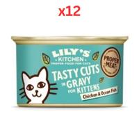 Lily's Kitchen Tasty Cuts Chicken & Ocean Fish Kitten Wet Food 85G (Pack of 12)