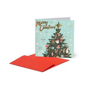 Legami Small Greeting Card (7 x 7cm) - Xmas Tree - Green