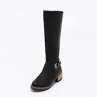 Women's Boots Riding Boots Knee High Boots Chunky Heel Round Toe Minimalism Daily PU Leather Zipper Fall Winter Solid Colored Black Gray Yellow miniinthebox Women's Boots Riding Boots Knee High Boots Chunky Heel Round Toe Minimalism Daily PU Leather Zipper Fall Winter Solid Colored Black Gray Yellow miniinthebox