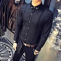 2018 new arrival mens shirt slim fit tuxedo shirts male long sleeve red black white casual shirt men plus size clothing Lightinthebox - thumbnail