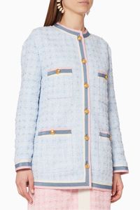 Pastel-Blue Tweed Jacket