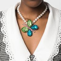 Pendant Necklace Rhinestones Women's Elegant Colorful Floral Wedding irregular Necklace For Wedding Party Lightinthebox