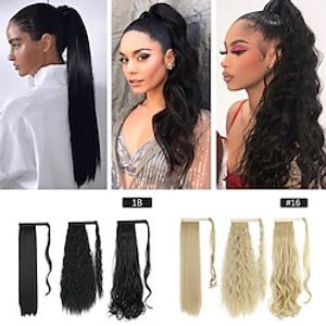 3PcsLot 24 Inch Poytail Hair Extensions for Women Contains 1Pcs Long Straight Ponytail 1Pcs Corn Wave Ponytail and 1Pcs Body Wave Ponytail Synthetic Hair Piece Clip in Ponytail Magic Paste Hairpieces Lightinthebox
