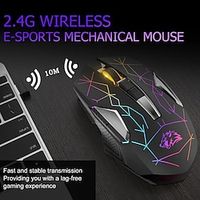 Rechargeable Wireless Gaming Mouse - Silent Rainbow RGB Backlit Ergonomic Design for High Performance PC Gaming on Windows/Mac/Vista miniinthebox - thumbnail