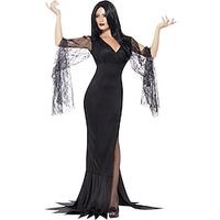 Addams family Witch Morticia Addams Dress Adults' Women's Punk  Gothic Party / Evening Easy Halloween Costumes miniinthebox