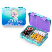 Disney Frozen Princess Elsa 6 - 4 Compartment Convertible Bento Tritan Lunch Box - Blue