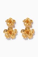Blossom Bloom Pendant Earrings in 24kt Gold Plating Blossom Bloom Pendant Earrings in 24kt Gold Plating