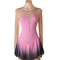 Latin Dance Ballet Latin Salsa Dance Dress Crystals / Rhinestones Women's Girls' Training Performance Long Sleeve High Spandex Chiffon miniinthebox - thumbnail