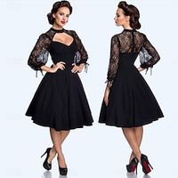 Retro Vintage 1950s Rockabilly Dress A-Line Dress Swing Dress Audrey Hepburn Women's Halloween Party Dress Lightinthebox