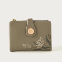 Sasha Floral Print Zippered Wallet with Snap Button Closure