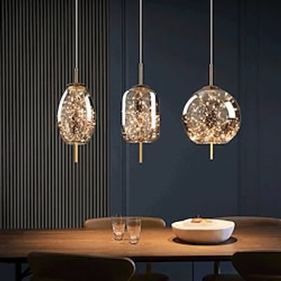 Gypsophila Art Metal Crystal Chandelier LED Three-Color Dimming Pendant Lamp Light Nordic Luxury Modern Creative Hanging Light Bar Bedroom Bedside Study Hanging Light Lightinthebox