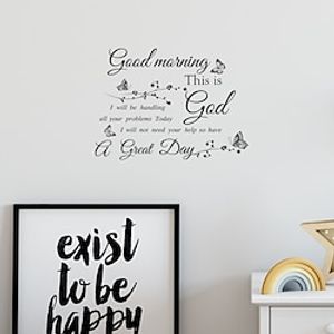 Home Decoration Good Morning Proverbs Characters Wall Stickers Study Room Bed Room Removable Vinyl  Wall Decal 1pcs Lightinthebox