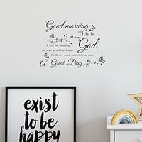 Home Decoration Good Morning Proverbs Characters Wall Stickers Study Room Bed Room Removable Vinyl  Wall Decal 1pcs Lightinthebox - thumbnail