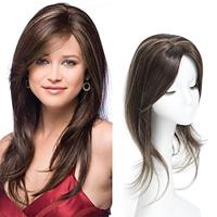 Hair Toppers for Women for Thinning Hair Highlights Synthetic Fiber Hair Toppers Hair Pieces for Women Ladies Ash Brown Muti-layer Long Straight Wavy Clip in Wiglets with Fringe bangs Lightinthebox