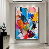 colorful pattle knife painting handmade painting Extra Large Abstract Painting large canvas art painting for living room oversized wall art modern abstract art painting for living room decoration Lightinthebox