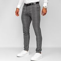 Men's Trousers Chinos Chino Pants Pocket Plaid Comfort Breathable Outdoor Daily Going out Fashion Casual Dark Gray Grey Lightinthebox - thumbnail