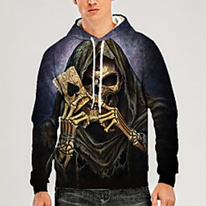 Men's Unisex Pullover Hoodie Sweatshirt Graphic Prints Skull Print Daily Sports 3D Print 3D Print Casual Hoodies Sweatshirts  Gray Lightinthebox