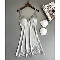 Women's Round Neck Robes Pajamas Solid Colored miniinthebox - thumbnail