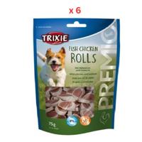 Trixie Premio Fish Chicken Rolls Dog Treats 75G Pack Of 6