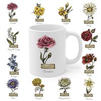 Flower coffee mug Romantic Flower December coffee mug Novelty mug Couple Style coffee mug 11 oz ceramic mug ceramic mug Family Party Gift Lightinthebox