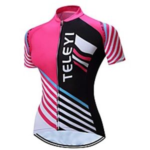 21Grams Women's Short Sleeve Cycling Jersey Summer Spandex Polyester Black / Red Bike Jersey Top Mountain Bike MTB Road Bike Cycling Quick Dry Moisture Wicking Breathable Sports Clothing Apparel miniinthebox