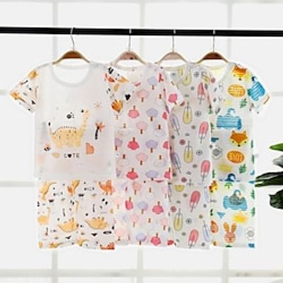 Toddler Boys 2 Pieces Pajama Set Short Sleeve Black Yellow Pink Cartoon Patchwork Summer Spring Basic Home 3-7 Years Lightinthebox Toddler Boys 2 Pieces Pajama Set Short Sleeve Black Yellow Pink Cartoon Patchwork Summer Spring Basic Home 3-7 Years Lightinthebox