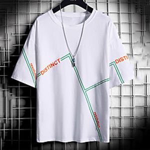 Men's Unisex Tee T shirt Hot Stamping Graphic Prints Letter Plus Size Print Short Sleeve Casual Tops Cotton Basic Fashion Designer Big and Tall White Black Light gray miniinthebox