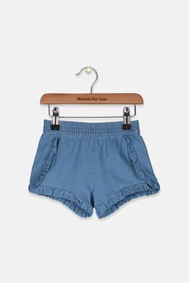 Toddler Girls Ruffled Denim Shorts Light Medium Wash Toddler Girls Ruffled Denim Shorts Light Medium Wash
